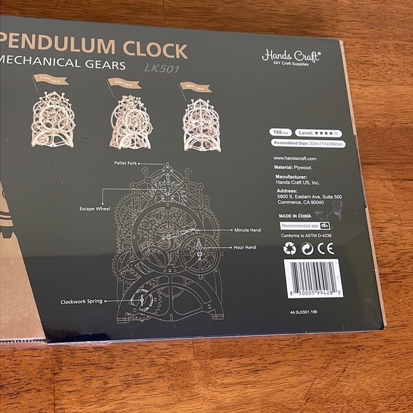 Hands Craft Pendulum Clock Mechanical Gears LK501 3D Wooden Puzzle *PRICE FIRM* - Picture 7 of 8